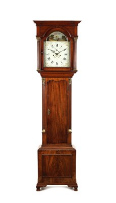 Lot 810 - A GEORGE III MAHOGANY EIGHT-DAY LONGCASE CLOCK