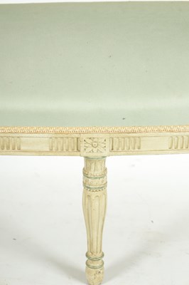 Lot 924 - A REGENCY HEPPLEWHITE STYLE PAINTED THREE-SEATER SETTEE