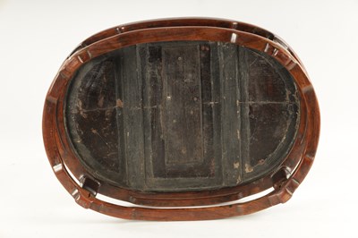 Lot 604 - A 19TH CENTURY CHINESE HARDWOOD OVAL SHAPED JARDINIERE STAND