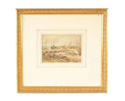 Lot 284 - A 19TH CENTURY WATERCOLOUR “HARBOUR SCENE”