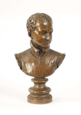 Lot 442 - A 19TH CENTURY FRENCH BRONZE BUST DESK SEAL