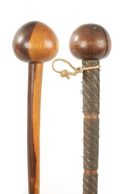 Lot 323 - TWO 19TH CENTURY AFRICAN HARDWOOD KNOBKERRIE