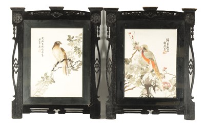 Lot 140 - A PAIR OF LATE 19TH CENTURY CHINESE SILK EMBROIDERED PICTURES