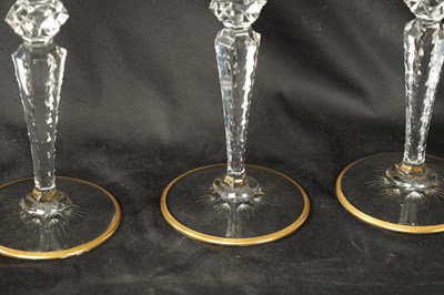Lot 14 - A SET OF FOUR ST LOUIS CRYSTAL CUT GLASS WINE GLASSES