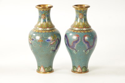 Lot 73 - A PAIR OF 20TH CENTURY CHINESE CLOISONNÉ ENAMEL VASES