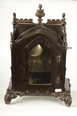 Lot 629 - PETER HAY, EDINBURGH. A BRONZE CASED DOUBLE FUSEE MANTEL CLOCK