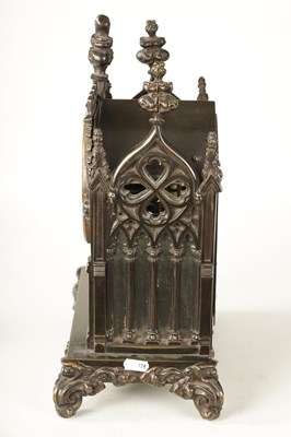 Lot 629 - PETER HAY, EDINBURGH. A BRONZE CASED DOUBLE FUSEE MANTEL CLOCK