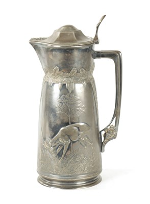 Lot 421 - AN ART NOUVEAU ORIVIT PEWTER JUG