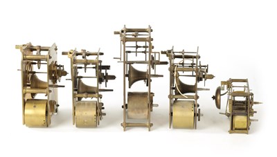 Lot 1183 - A COLLECTION OF FUSEE CLOCK MOVEMENTS