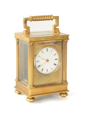 Lot 530 - A LATE 19TH CENTURY FRENCH GILT BRASS CASED CARRIAGE CLOCK