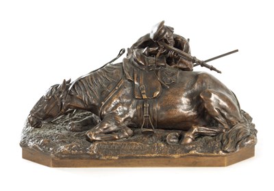 Lot 765 - A 19TH CENTURY RUSSIAN BRONZE SCULPTURE