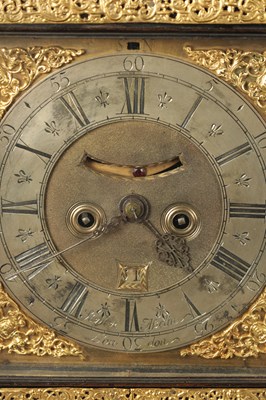 Lot 776 - STEPHEN ASSELIN, LONDON. A LATE 17TH CENTURY EBONISED DOUBLE BASKET TOP EIGHT-DAY VERGE BRACKET CLOCK