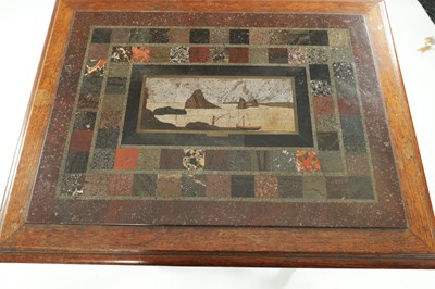 Lot 831 - A GOOD LATE 19TH CENTURY SPECIMEN MARBLE AND OAK FRAMED  SIDE TABLE IN THE MANNER OF HOLAND AND SONS