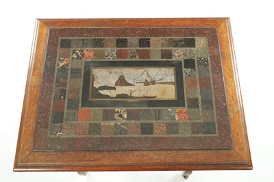Lot 831 - A GOOD LATE 19TH CENTURY SPECIMEN MARBLE AND OAK FRAMED  SIDE TABLE IN THE MANNER OF HOLAND AND SONS