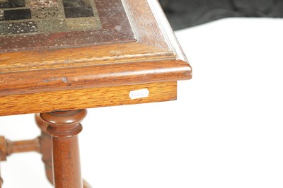Lot 831 - A GOOD LATE 19TH CENTURY SPECIMEN MARBLE AND OAK FRAMED  SIDE TABLE IN THE MANNER OF HOLAND AND SONS