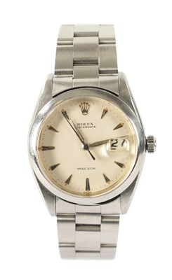 Lot 258 - A 1960'S GENTLEMAN'S STEEL ROLEX OYSTER DATE PRECISION WRIST WATCH