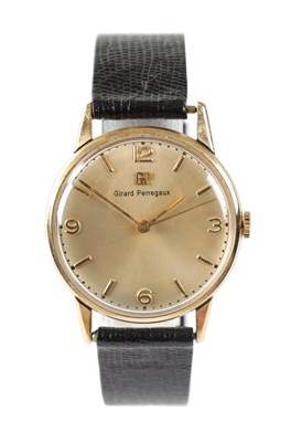 Lot 215 - A 1960’S GENTLEMAN'S 9CT GOLD GIRARD PERREGAUX WRISTWATCH