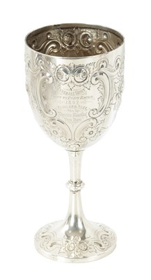 Lot 300 - A LATE VICTORIAN SILVER GOBLET