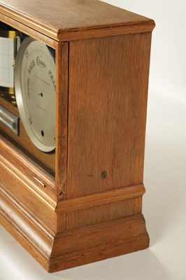 Lot 638 - I.P. CUTTS SUTTON & SONS, SHEFFIELD. A LATE 19TH CENTURY OAK CASED WEATHER STATION BAROGRAPH