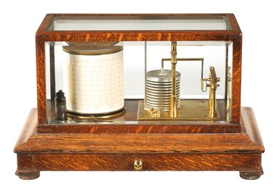 Lot 148 - SHORT & MASON, LONDON. AN EARLY 20TH CENTURY OAK CASED BAROGRAPH