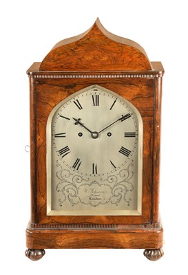 Lot 702 - W. JOHNSON, STRAND, LONDON A MID 19TH CENTURY ROSEWOOD BRACKET CLOCK