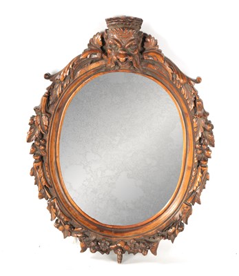 Lot 340 - A 19TH CENTURY CARVED WALNUT EUROPEAN HANGING MIRROR