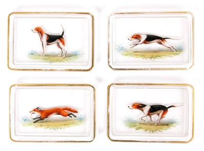 Lot 434 - A SET OF EARLY 20th CENTURY GLASS HAND PAINTED...