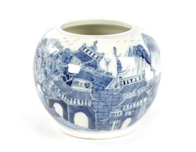 Lot 128 - A 19TH CENTURY CHINESE BLUE AND WHITE BULBOUS POT