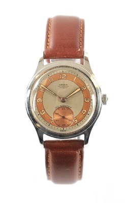 Lot 269 - A GENTLEMAN’S 1950’S URANIA STEEL INCABLOC WRISTWATCH