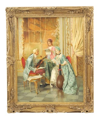 Lot 616 - S. ROSSI. A LATE 19TH CENTURY ITALIAN OIL ON CANVAS “THE MUSIC LESSON”