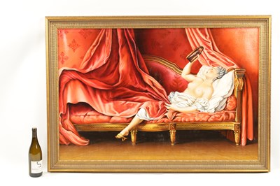 Lot 975 - O PINTOR RUSSO SERGUEI 2009 A MODERN OIL ON CANVAS DEPICTING A NUDE