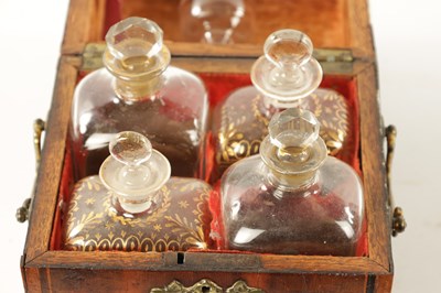 Lot 1145 - AN EARLY 18TH CENTURY INLAID YEW WOOD VENEERED DECANTER BOX