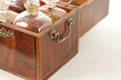 Lot 338 - AN EARLY 18TH CENTURY INLAID YEW WOOD VENEERED DECANTER BOX