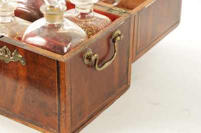 Lot 1145 - AN EARLY 18TH CENTURY INLAID YEW WOOD VENEERED DECANTER BOX