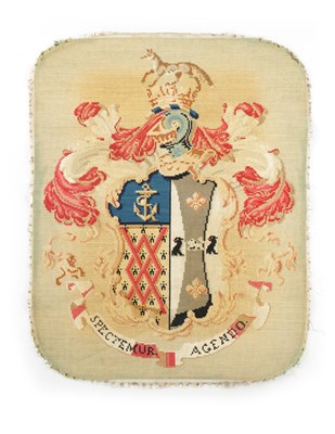 Lot 836 - A LATE 19TH CENTURY COAT OF ARMS NEEDLEWORK