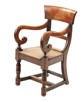 Lot 1519 - A 19TH CENTURY MAHOGANY CHILDS CHAIR