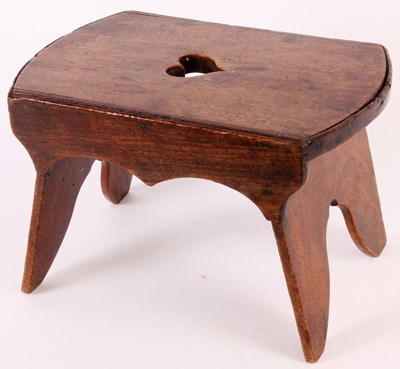 Lot 655 - A 19th Century Mahogany STOOL with shaped end...