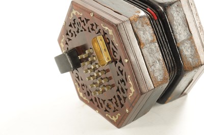 Lot 536 - PROBABLY BY WHEATSTONE. A NICKEL BUTTONED CONCERTINA