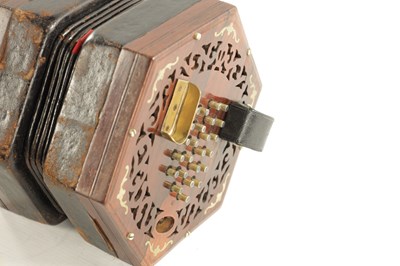 Lot 536 - PROBABLY BY WHEATSTONE. A NICKEL BUTTONED CONCERTINA