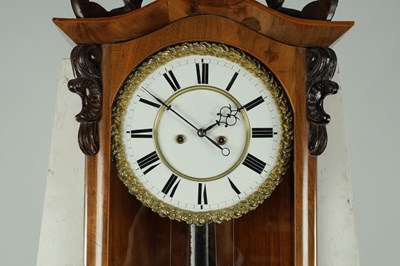 Lot 644 - A 19TH CENTURY BIEDERMEIER VIENNA EIGHT DAY WALL CLOCK