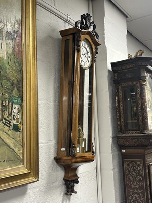 Lot 644 - A 19TH CENTURY BIEDERMEIER VIENNA EIGHT DAY WALL CLOCK