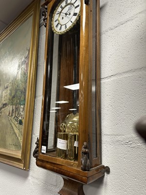Lot 644 - A 19TH CENTURY BIEDERMEIER VIENNA EIGHT DAY WALL CLOCK