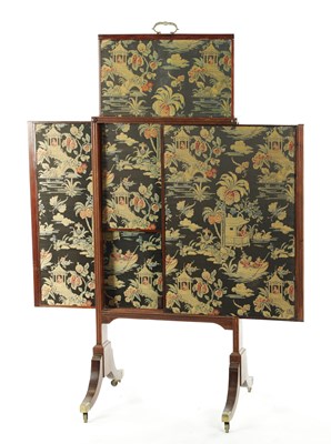 Lot 1008 - A REGENCY  MAHOGANY FIRE SCREEN