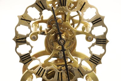 Lot 785 - A 19TH CENTURY ENGLISH FUSEE SKELETON CLOCK