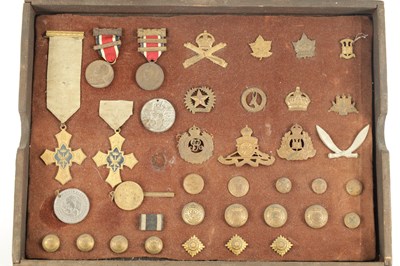 Lot 819 - A LARGE COLLECTION OF MILITARY MEDALS AND HAT BADGES