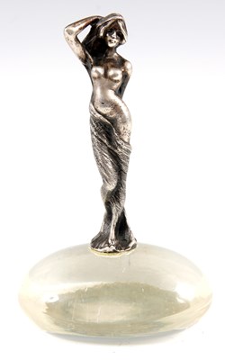 Lot 451 - A SILVER AND ROCK CRYSTAL RUSSIAN PAPERWEIGHT...