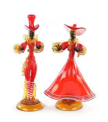 Lot 310 - PAIR OF MAVARNO GLASS FIGURES