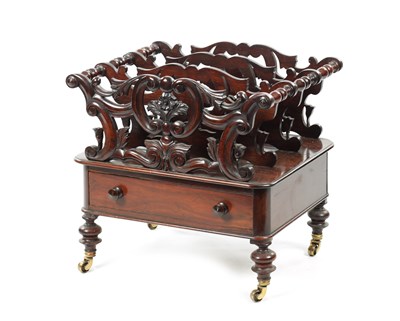 Lot 380 - A WILLIAM IV ROSEWOOD CANTERBURY IN THE MANNER OF GILLOWS