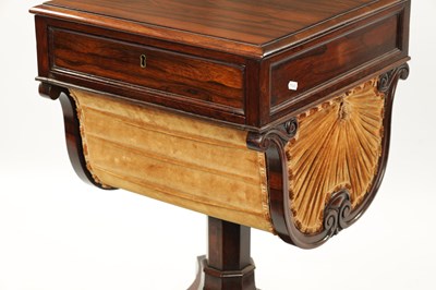 Lot 1441 - GILLOWS LANCASTER. A WILLIAM IV ROSEWOOD WORK/WRITING TABLE