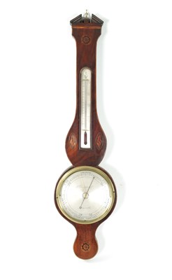 Lot 449 - F.D.DONEGAN & CO. NEWCASTLE. A GEORGE III SHERATON INLAID MAHOGANY WHEEL BAROMETER